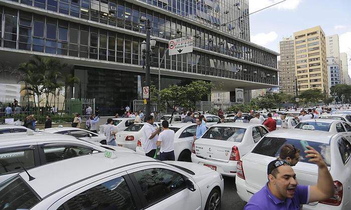 Auch Brasiliens Taxifahrer stemmten sich gegen Uber