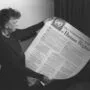 Eleanor Roosevelt verkündete in der Nacht des 10. Dezember 1948 den UN-Beschluss über die Deklaration der Menschenrechte 