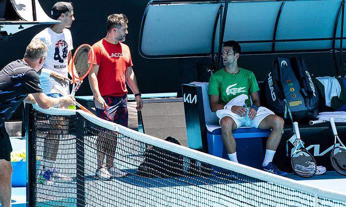 TENNIS AUSTRALIAN OPEN NOVAK DJOKOVIC PRACTICE, Novak Djokovic of Serbia during a training session at Melbourne Park in