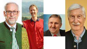 Die vier Spitzenkandidaten Johann Mayer (ÖVP), Harald Ortner (SPÖ), Johann Stangl (FPÖ) und Hans-Peter Maurer (Bürgerliste für Hengsberg)