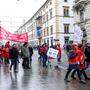 Auch in Graz fand am zweiten Weihnachtseinkaufssamstag ein Protestmarsch statt. Die Straßenbahnen standen still