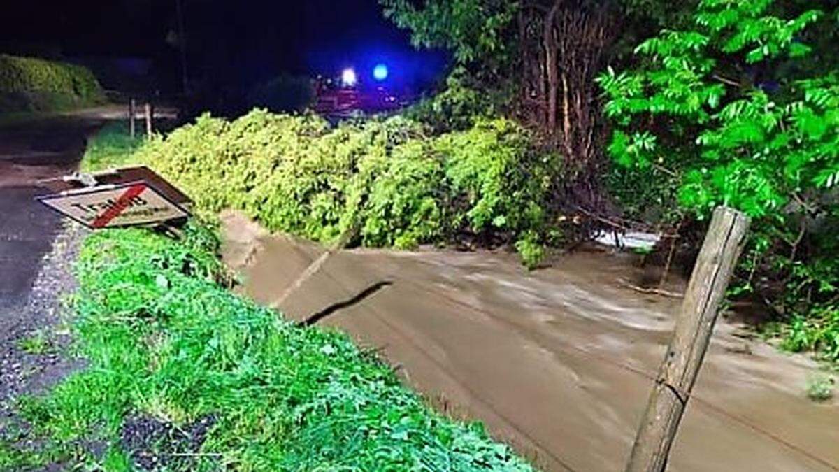 Das Unwetter hinterließ Schäden in Pernegg