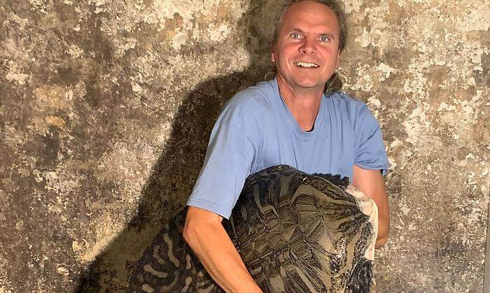 Diese Schildkröte hat Peter Praschag 1999 aus dem Suppentopf gerettet