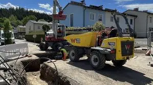 In der Montanstraße in Trofaiach laufen die Bauarbeiten auf Hochtouren
