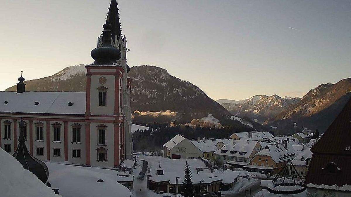 So präsentiert sich Mariazell am Dienstagmorgen