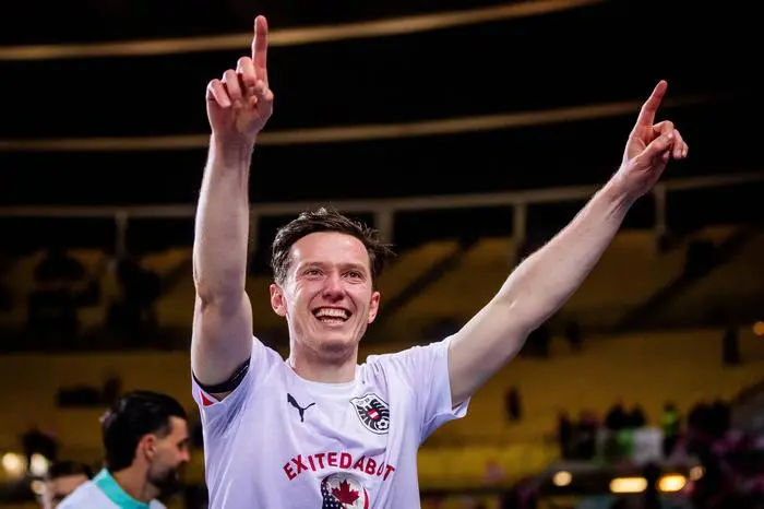 AUSTRIA - BOSNIA AND HERZEGOVINA Michael Gregoritsch of Austria celebrates after European qualifier of FIFA World Cup, WM, Weltmeisterschaft, Fussball WM, Weltmeisterschaft, Fussball 2026 football match between Austria and Bosnia and Herzegovina. Ernst Happel Stadion, Vienna, Austria, November 18, 2025. Photo by Branislav Racko Copyright: xx _BRR9395