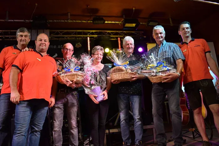 Richard Steinwender, Gerhard Feichter, Gernot Scharniedling, Margit und Hubert Aschbacher, Heinz und Arno Pleschgatternig