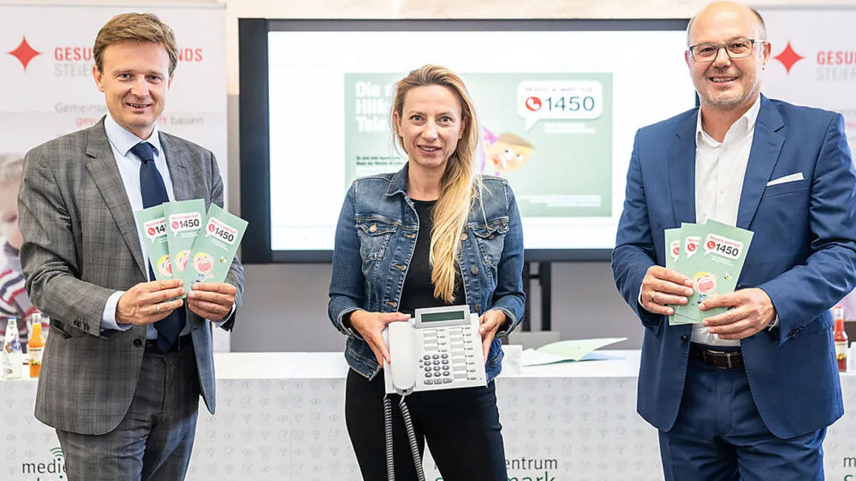 Bernd Leinich (Gesundheitsfonds), LR Juliane Bogner-Strauß, Josef Harb (ÖGK)