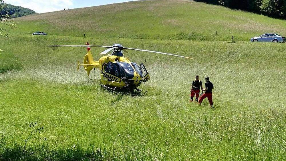 Der Rettungshubschrauber brachte die Verletzte nach Graz