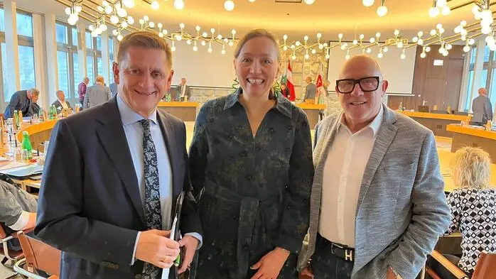 Die Vertreter der Allianz für Leoben: Bürgermeister Kurt Wallner (SPÖ), Susanne Sinz (Grüne), Walter Reiter (Bürgerliste)