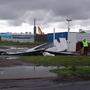 Die heftigen Sturmböen richteten massiven Schaden am Jorge-Newbery-Flughafen an