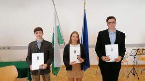 Die drei Preisträger der Tremel-Medaillen: Mathias Herwig Stöfan, Akira  Pucher und Emanuel Doppelhofer