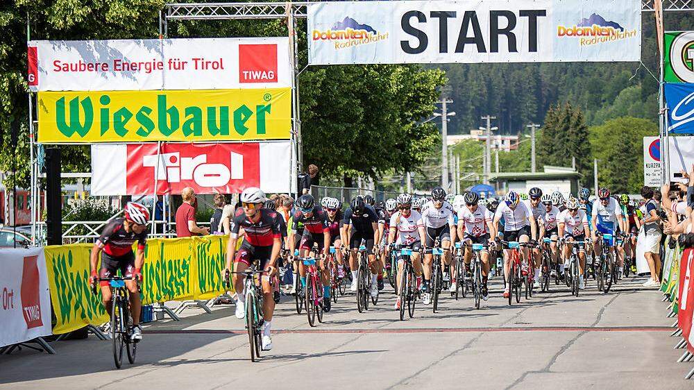 Start der 32. Dolomitenradrundfahrt im Jahr 2019
