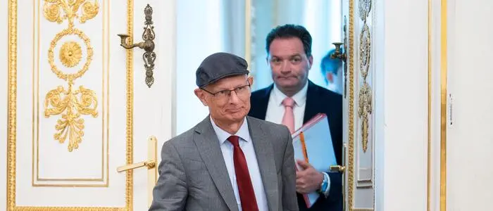Finanzminister Markus Marterbauer (SPÖ) und Umweltminister Norbert Totschnig (ÖVP) am Dienstag