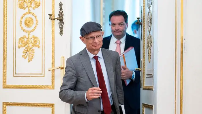 Finanzminister Markus Marterbauer (SPÖ) und Umweltminister Norbert Totschnig (ÖVP) am Dienstag