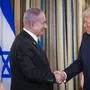 United States President Donald J Trump, right, shakes hands with Prime Minister Benjamin Netanyhu of Israel, left, after they spoke at a press conference in the State Dining Room of the White House in Washington, DC, USA, 29 September 2025. In their meeting, Trump pressed Netanyahu to accept a peace deal to end Israels on-going war in Gaza, and for Hamas to free their remaining hostages. Copyright: xCNPx/xMediaPunchx
