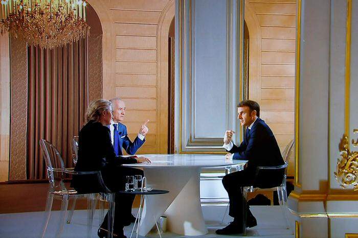 Macron im Interview mit Gilles Bouleau und Anne-Sophie Lapix