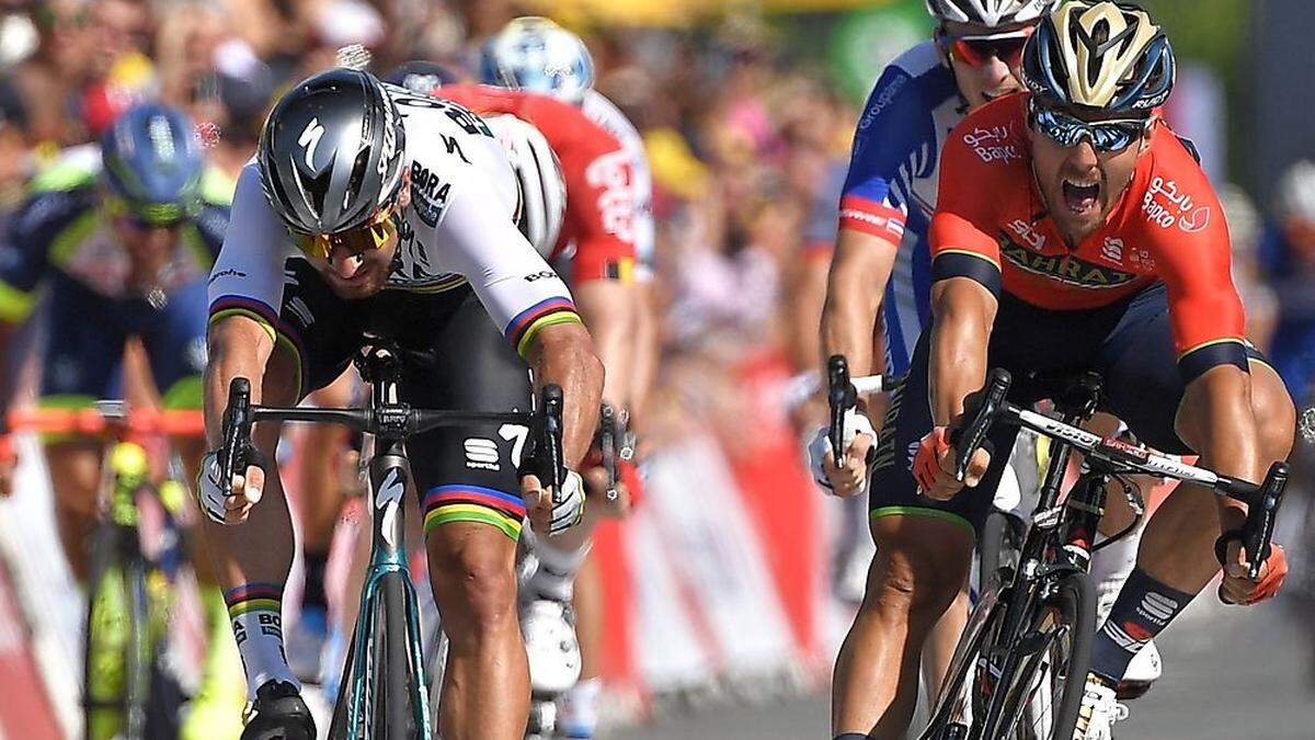 Peter Sagan (links) siegte auf der zweiten Etappe