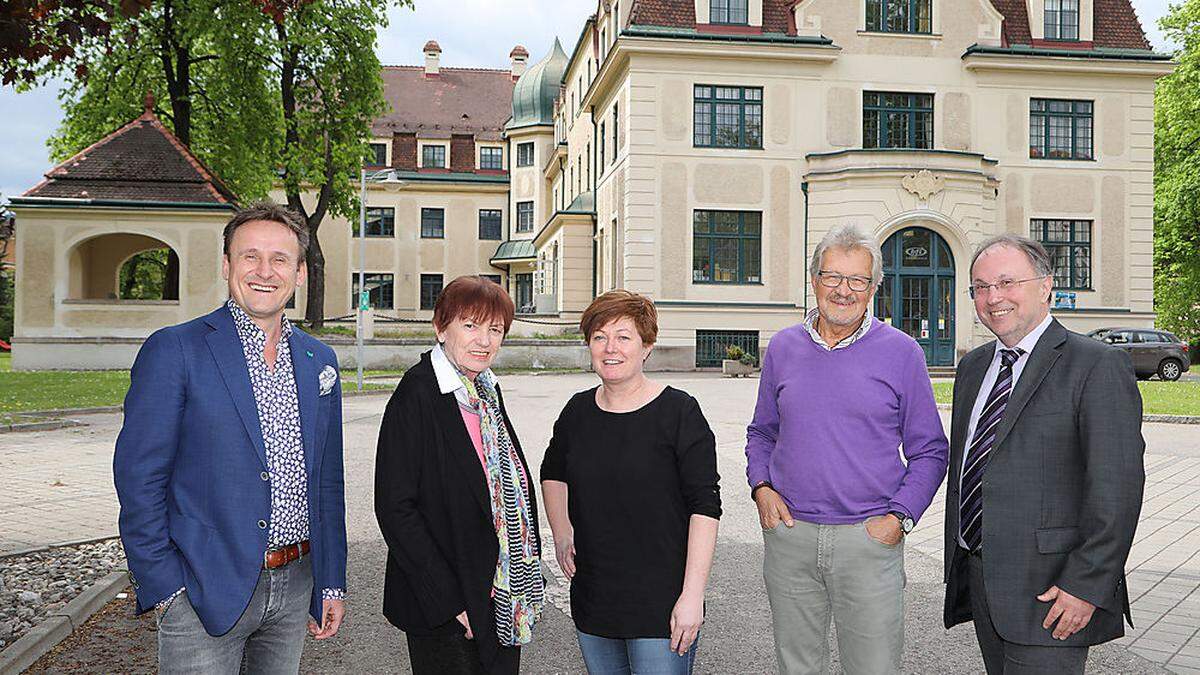 Ferenc Ullmann, Geschäftsführer der Lebenshilfe Leoben, Friederike Ehweiner, Veronika Knoll, Reinhard Prilling, Willibald Mautner, Obmann der Lebenshilfe Leoben, von links