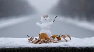 01.12.2023, Bayern, München: Ein kleiner Schneemann steht am Nymphenburger Kanal auf einer Brücke. Schneefall und glatte Straßen haben vor allem im Süden Bayerns in der Nacht zu Freitag sowie am Morgen für Dutzende Unfälle gesorgt. Mehrere Menschen wurden verletzt, in den meisten Fällen blieb es aber bei Blechschäden. Der Deutsche Wetterdienst (DWD) warnte am Freitag vor Unwetter mit starkem Schneefall vor allem in Alpennähe...Der Schwerpunkt der Unfälle lag im Süden und Osten des Freistaats. Foto: Sven Hoppe/dpa +++ dpa-Bildfunk +++