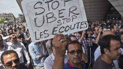 Frankreichs Taxilenker protestierten Ende Juni gegen Uber