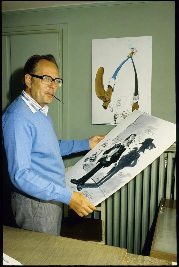 Maurice De Bevere (Morris), Erfinder von Lucky Luke 1984   (Photo by Donald Stampfli/RDB/ullstein bild via Getty Images)