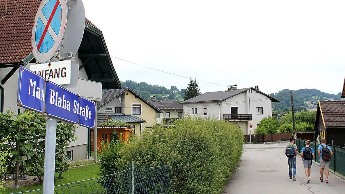 Die Max-Blaha-Straße in Feldkirchen ist eine von insgesamt 59 "männlichen" Straßen