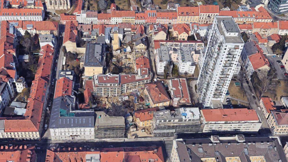 Die neue Blockrandverbauung ist auch auf Google Maps schon sichtbar