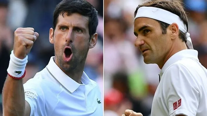 Novak Djokovic (links) und Roger Federer