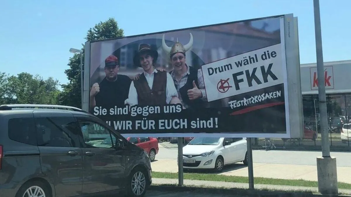 Das Feistritzkosaken-Plakat stand im Sommer in Ilz
