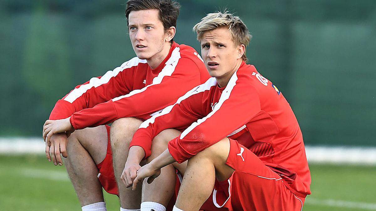 Michael Gregoritsch (links) und Moritz Bauer traininerten bereits gestern mit dem Team