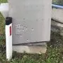 Einschusslöcher im Radarkasten