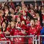 SALZBURG,AUSTRIA,16.APR.24 - ICE HOCKEY - ICE Hockey League, play off final, EC Red Bull Salzburg vs Klagenfurter AC. Image shows KAC fans.
Photo: GEPA pictures/ Gintare Karpaviciute