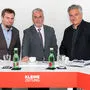 Christian Kesberg, Österreichs Wirtschaftsdelegierter in London, im Studio der Kleinen Zeitung mit Hubert Patterer und Manfred Neuper