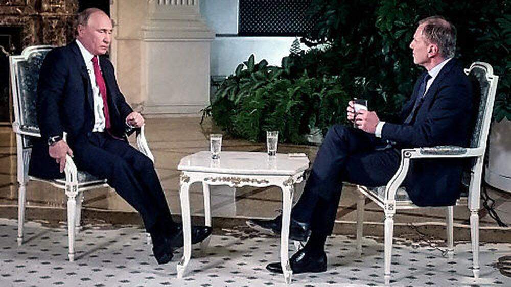 Putin und Armin Wolf beim Interview in Moskau