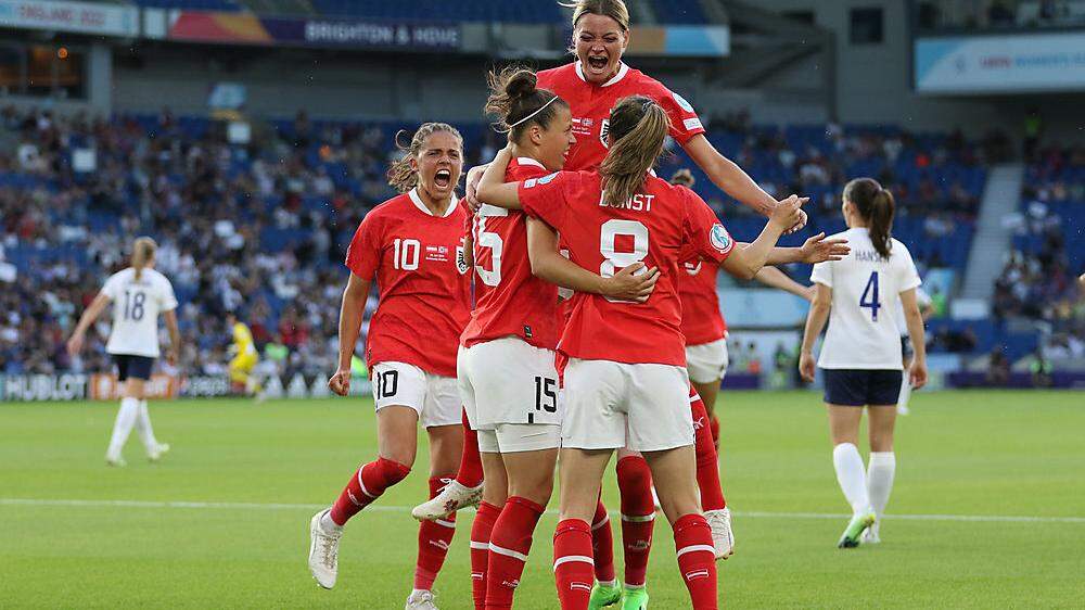 Die ÖFB-Frauen jubelten über den Aufstieg ins Viertelfinale.