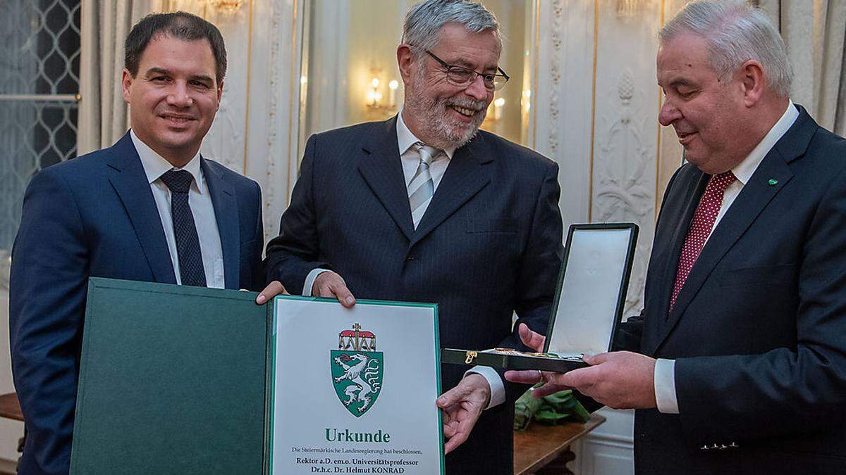 Helmut Konrad mit Schickhofer und Schützenhöfer