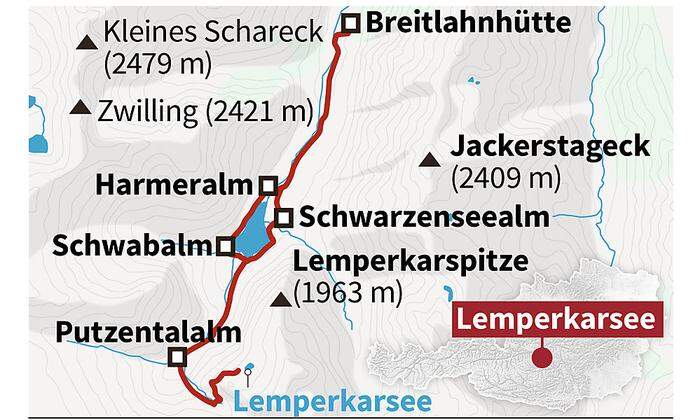 Die Route zum Lemperkarsee