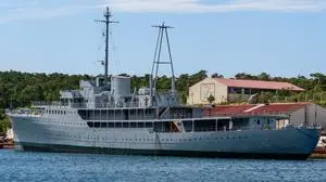 RECORD DATE NOT STATED  Old luxury ship Galeb previously owned by Yugoslavian president Tito being restored in Kraljevica harbor near Rijeka, Croatia 22833329