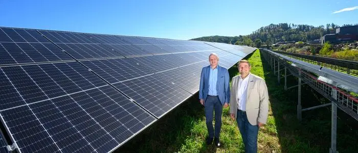 von links: Die Geschäftsführer Werner Schmuck (Stadtwerke Voitsberg) und Michael Stolz (Stadtwerke Köflach)