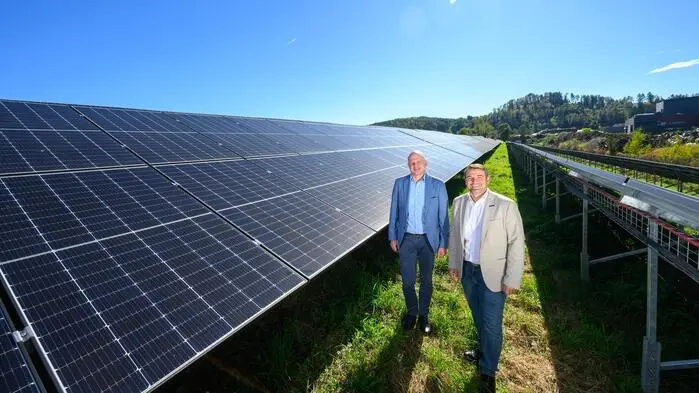 von links: Die Geschäftsführer Werner Schmuck (Stadtwerke Voitsberg) und Michael Stolz (Stadtwerke Köflach)