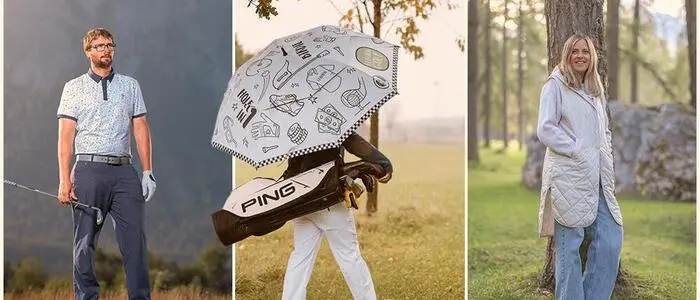 Katrin Ortner und Daniel Ortner-Bauer vertreiben auffällige und große Schirme für Golfer. Es gibt jedoch auch „normale“ Größen für den täglichen Bedarf