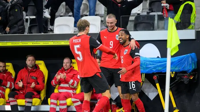 Jubel beim ÖFB-Team nach dem 3:1 gegen Israel