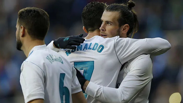 Gareth Bale (rechts) jubelte mit Ronaldo über ein 7:1
