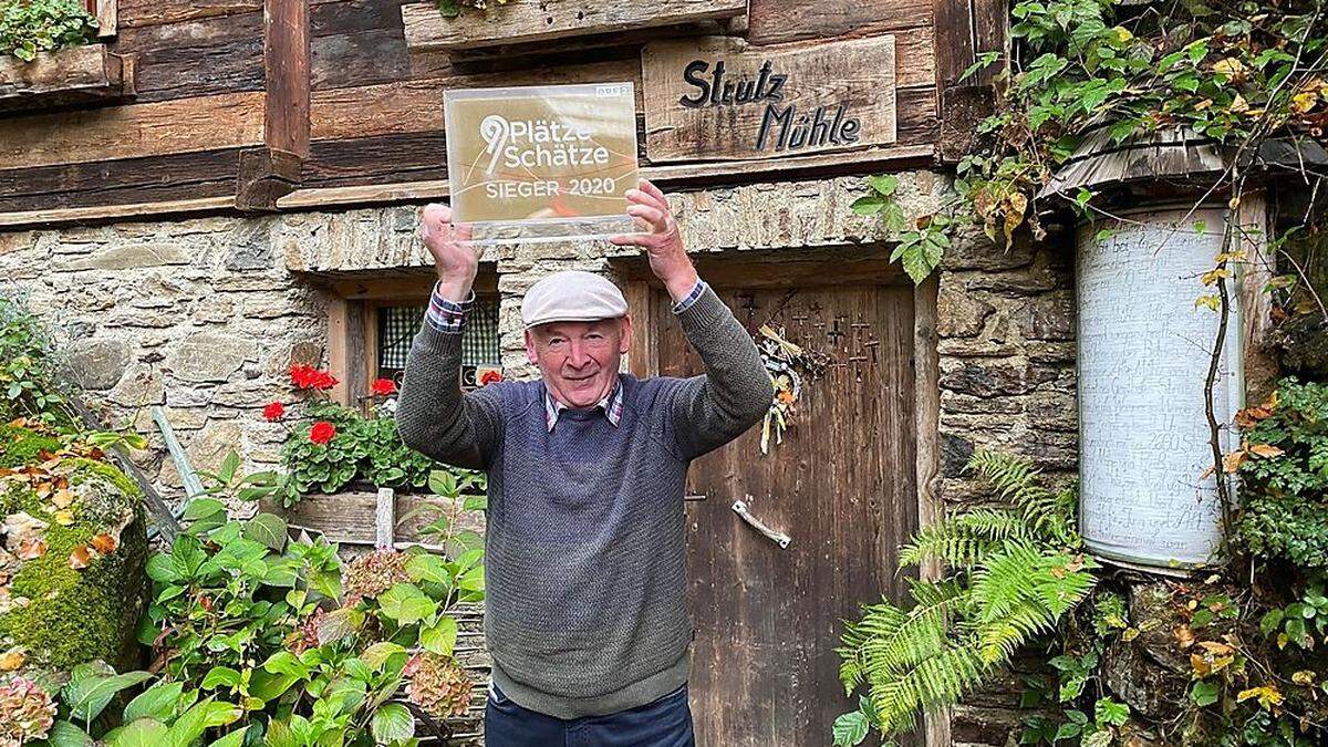 Peter Fürbass (80) holt mit seinem Lebenswerk, der Strutz Mühle, den ersten Platz bei &quot;9 Plätze - 9 Schätze&quot;