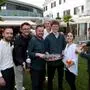 Das Team der „Meillerei“ im Kärntnerhof: Georgi Boyadzhiev, Restaurantleiter Stephan Abdoun-Bauer, Alex Krankl, Geschäftsführerin Sandra Strauss, Küchenchef Sebastian Ferk, Lena Strauss und Raphi Eberhardt (von links)