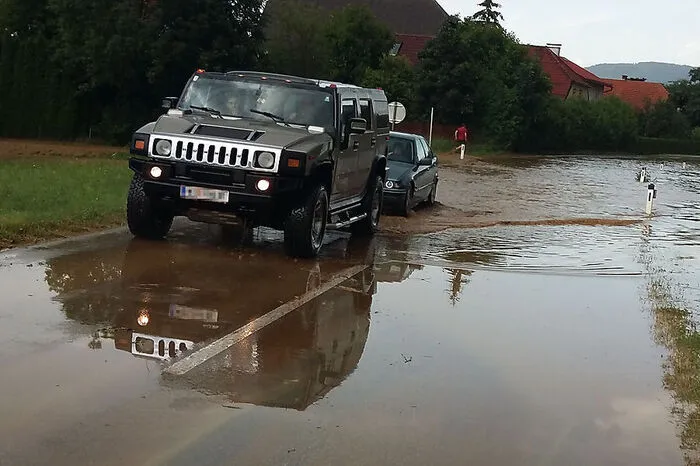 In St. Stefan waren die Straßen überflutet.