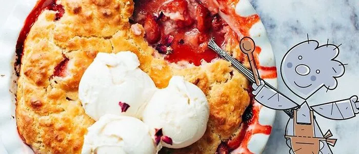 Crumble mit Vanilleeis (Symbolbild)