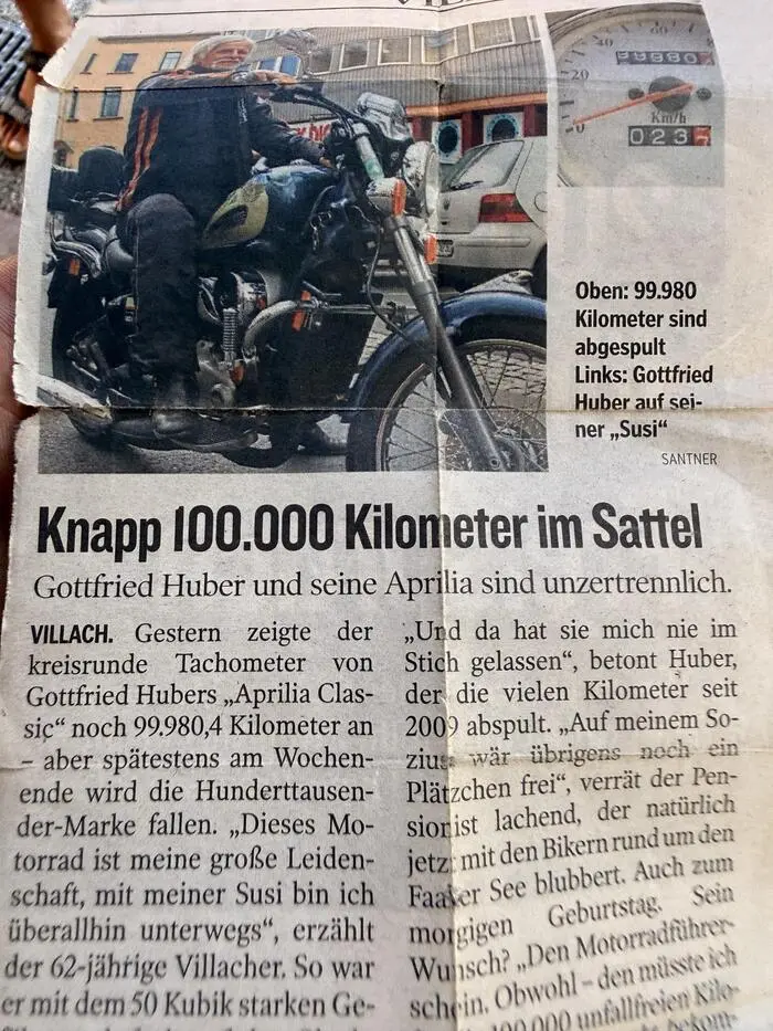 Huber und seine Aprilia waren schon zweimal in der Kleinen Zeitung
