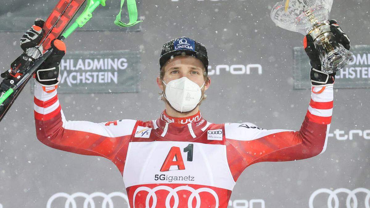 Marco Schwarz jubelte über seinen ersten Sieg in Schladming